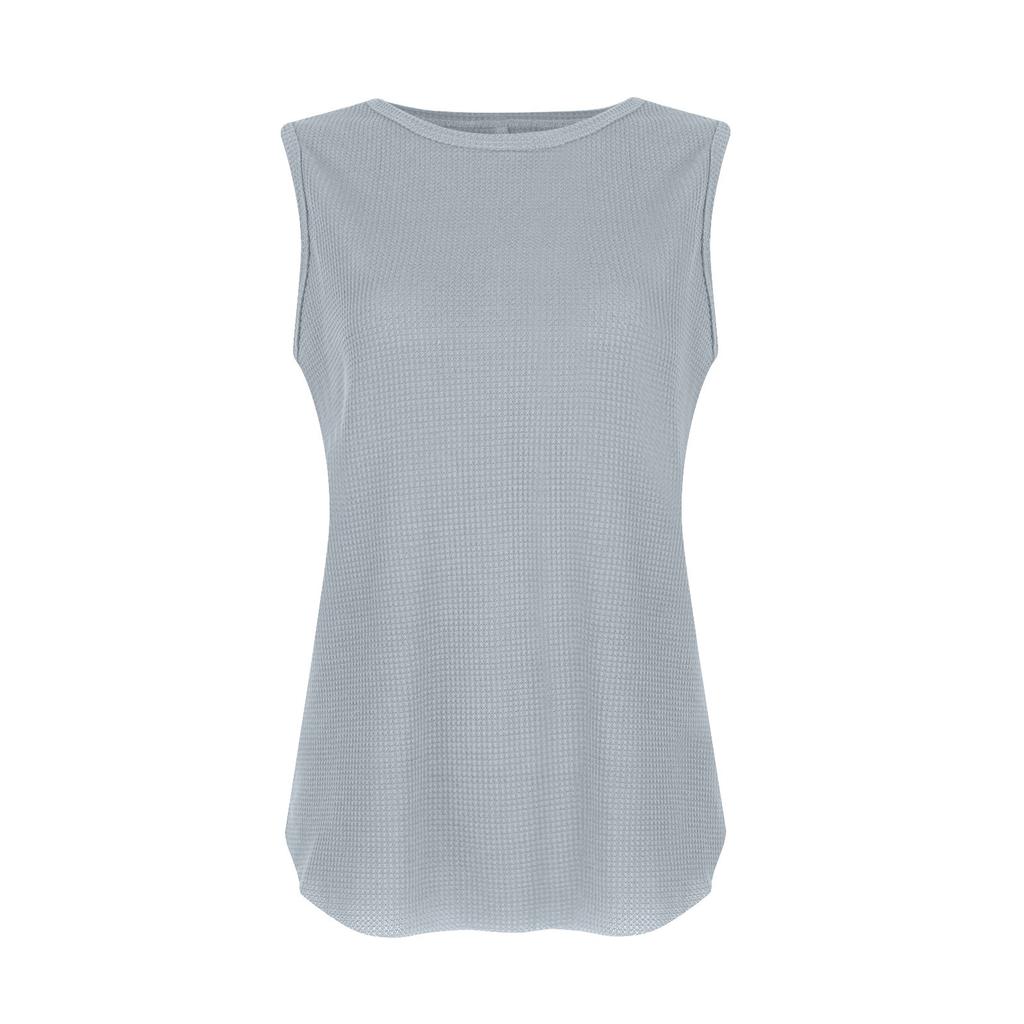 Summer New Women's Color Round Neck Sleeveless T-Shirt Tops And Vests