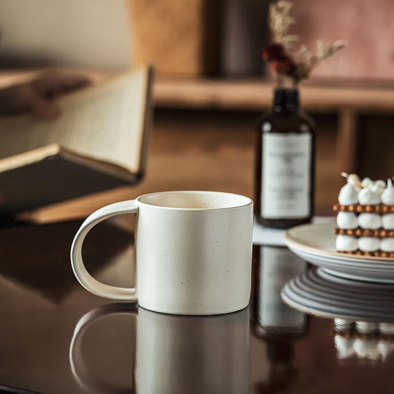 Design Folding Ear Handle Mug Household Ceramic Cup Simple Solid Color Cup Water Cup Breakfast Cup Coffee Cup