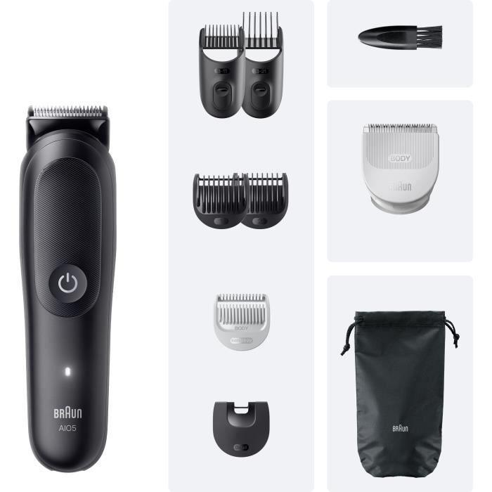 Tondeuse Cheveux Et Barbe - Série 5- BRAUN - AIO5540 - 120 Min - 14 Réglages - Noir