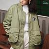 Converse Logo Loose Sports Retro Aviator Jacket Couple Style Green Men's 10024169-A02