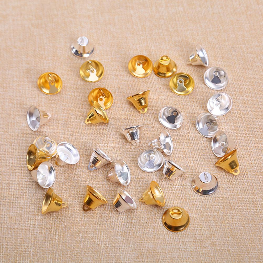10Pcs 2.1cm Solid Metal Christmas Bells Decorations for Tree Hanging Festive Home Decoration DIY Craft Jewelry Pendant Gift
