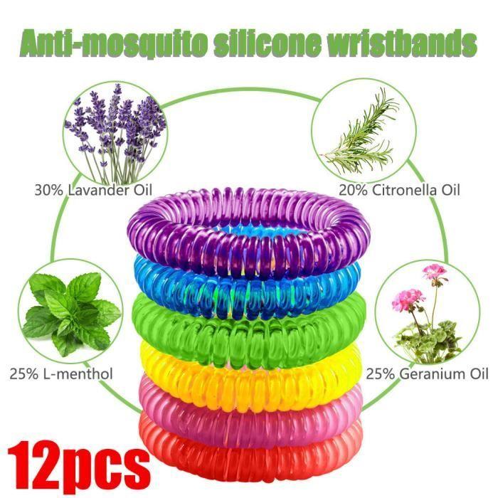 

Anti nuisible,Bracelet répulsif anti-moustiques, 12 pièces, pour adultes et enfants, bracelets en spirale, contrôle - 12PCS[B3050]