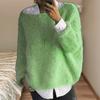Maglione da Donna Girocollo Manica Lunga Vestibilità Ampia Maglie in Maglia