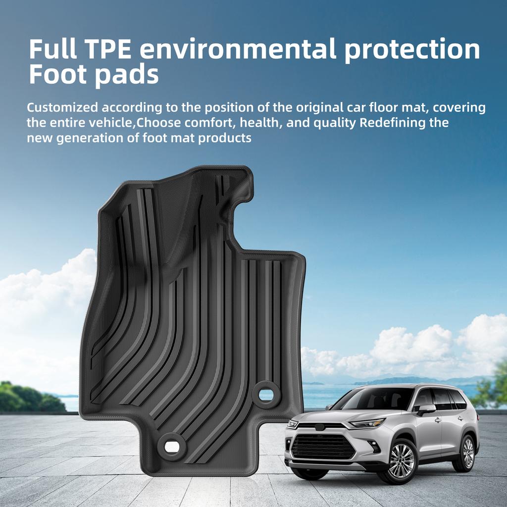 Fit for 2025 Toyota Grand Highlander (Include Hybrid) & Lexus TX Car Floor Mats Cargo Liner Pad TPE 3D Left Hand Drive