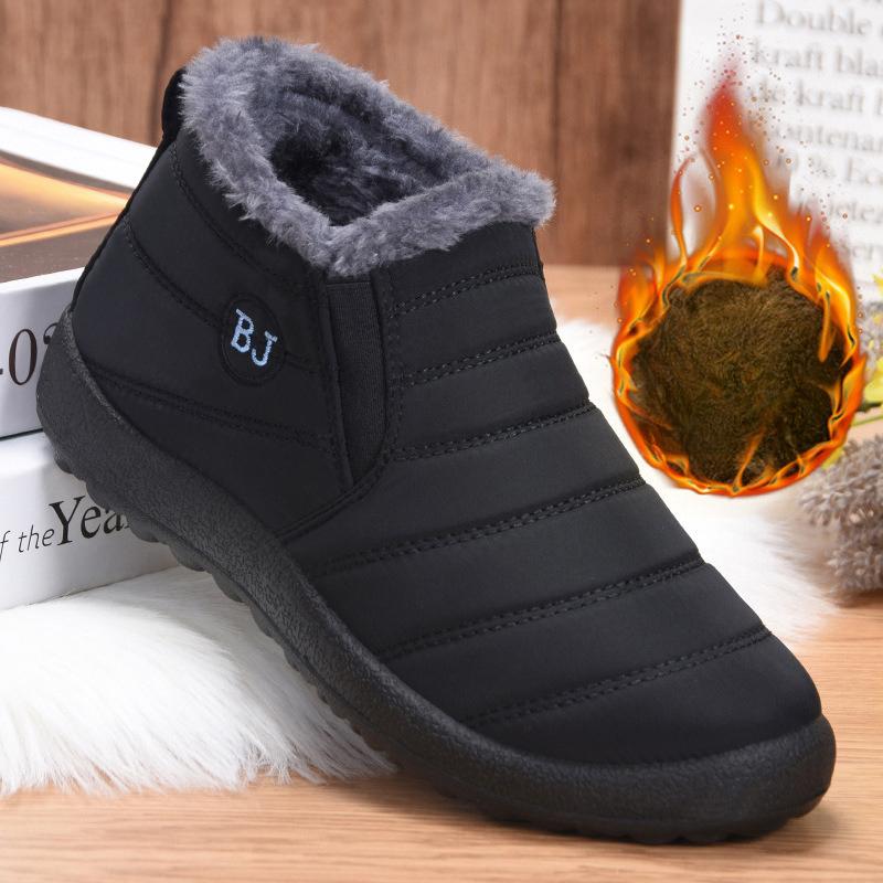 

Хлопковая обувь Защита от холода Мужская обувь Парный стиль с добавлением флиса и толстые хлопковые ботинки Полиуретановые теплые зимние ботинки Повседневные короткие ботинки 38