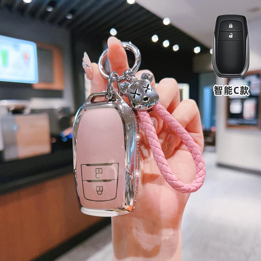 Car Remote Key Case Cover Protect Shell Fob For Toyota Corolla Cross Yaris Prius Hilux Land Cruiser Prado Crown Tlk Camry Lc200