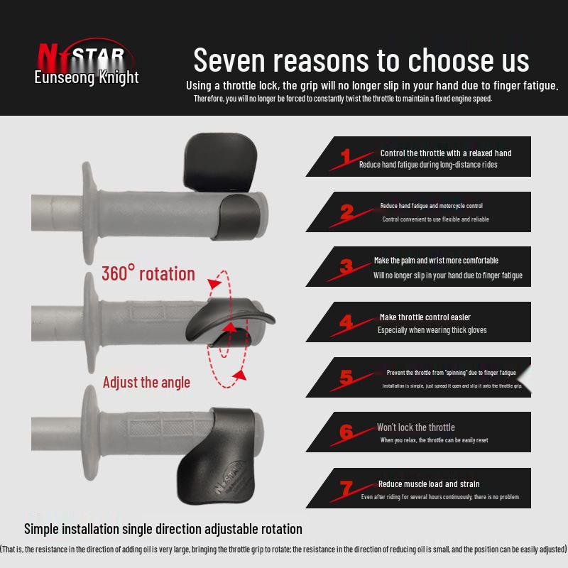 N-STAR Cross-Country Motorcycle Throttle Assistant Clip for Effortless Travel