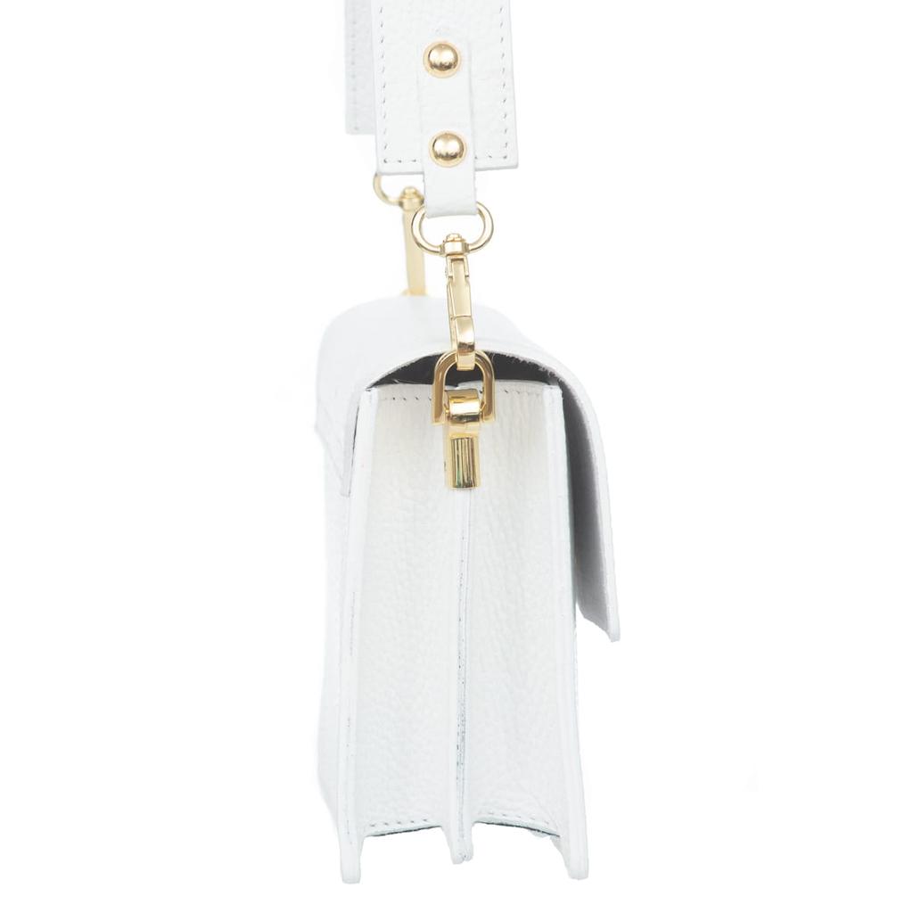 Small Leather Handbag Vezze Frena White
