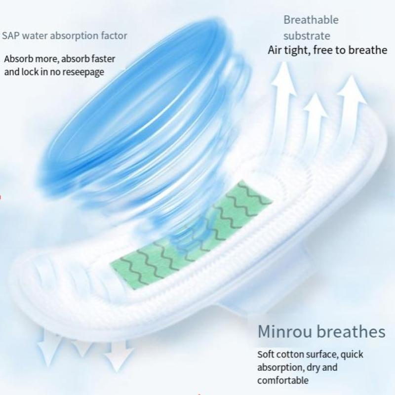 Assorbenti mestruali in morbido cotone per l'igiene femminile, comodi, traspiranti e a prova di perdite