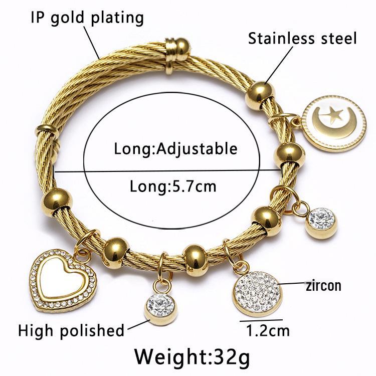 Edelstahl Elastisches Böses Auge Fatima Armband mit Türkischen Islamischen Motiven
