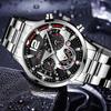 Men's Stainless Steel Business Wristwatch with Calendar and Quartz Movement