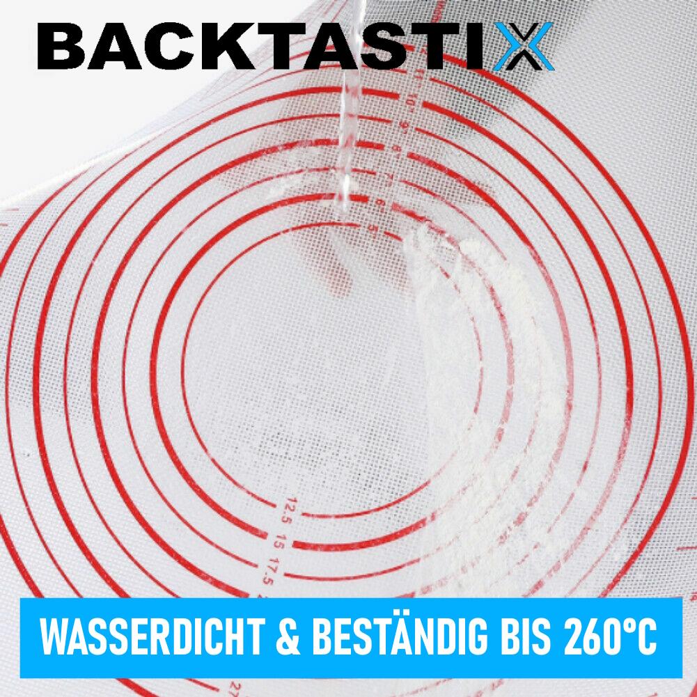 BACKTASTIX Backmatte Teigunterlage Teigmatte Fiberglas Rollmatte Ausrollmatte