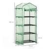 4 Tier Mini Portable Greenhouse Compact Plant Grow Shed Metal Frame PE Cover with Lockable Rolling Wheels, Green