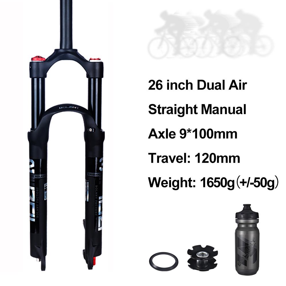 BOLANY MTB Supension Rebound Adjustment Double Air Fork 26/27.5er/29er Magnesium Alloy Travel 100mm  32 RL Bike Accessories