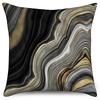 Home Decor Stylish Black & Gold Marbled Pillow Covers Pattern Cushion Cover Suitable For Sofa Bedroom Car Pillow Cover