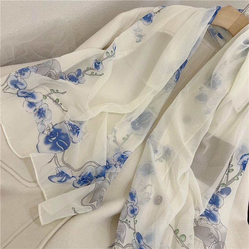 

Сорока Весняний Шифоновий Шарф: Легка жіноча шаль, ідеальна для весняно-літнього сонцезахисного носіння 50-150cm