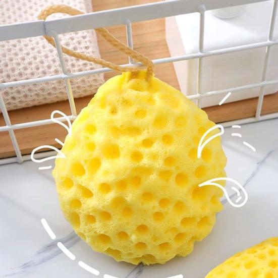 Badeball Flauschiger Atmungsaktiver Badeschwamm mit Kreisförmigem Akupressur-Massage-Design 360 Grad Porenberuhigendes Weiches Peeling-Handtuch