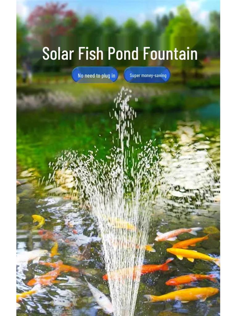 Automatic Solar Pond Fountain Circulator and Aerator for Outdoor Use