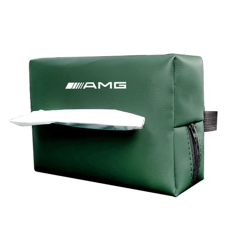 Car Tissue Box Sun Visor Seat Back Paper Towel Storage Bag Keychain For Mercedes Benz AMG W206 W204 W205 W212 W213 W221 W222 W22 AX1