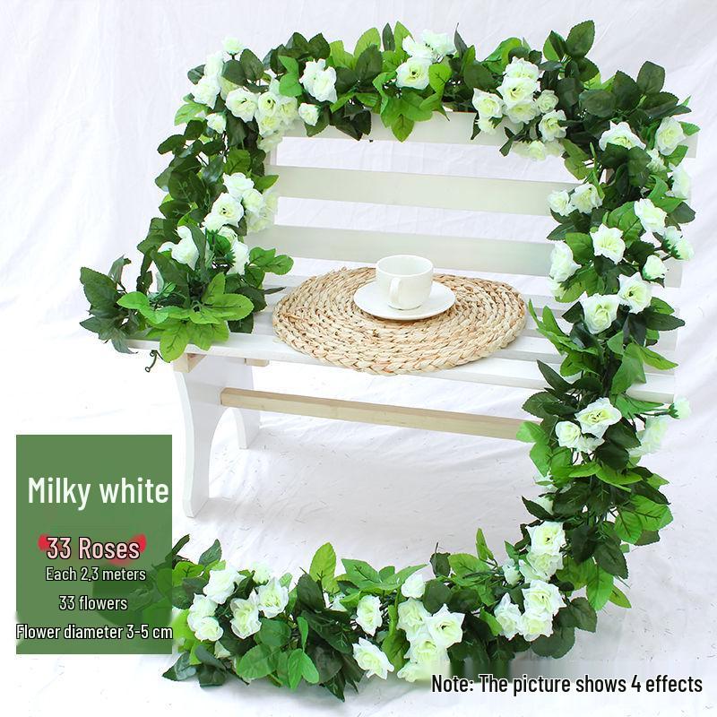 Artificial Rose Vine Garland for Air Conditioning Pipe Decoration