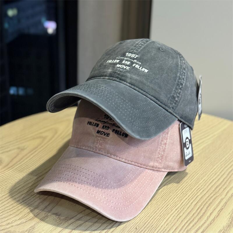 Outdoor Embroidery Alphabet Baseball Cap Male Female Youth Couple Student Soft Top Cap Washed Sun Cap