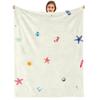 Minimal Side Purple Bloom Anime Cartoon Flannel Blanket Soft Warm Throw for Bedroom Sofa Car Kids Holiday Gift