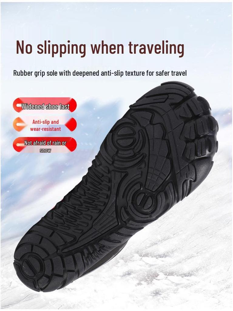 Men's and Women's Mid-Cut Winter Snow Boots - Fashionable, Warm, Plus Velvet Short Boots for Couples