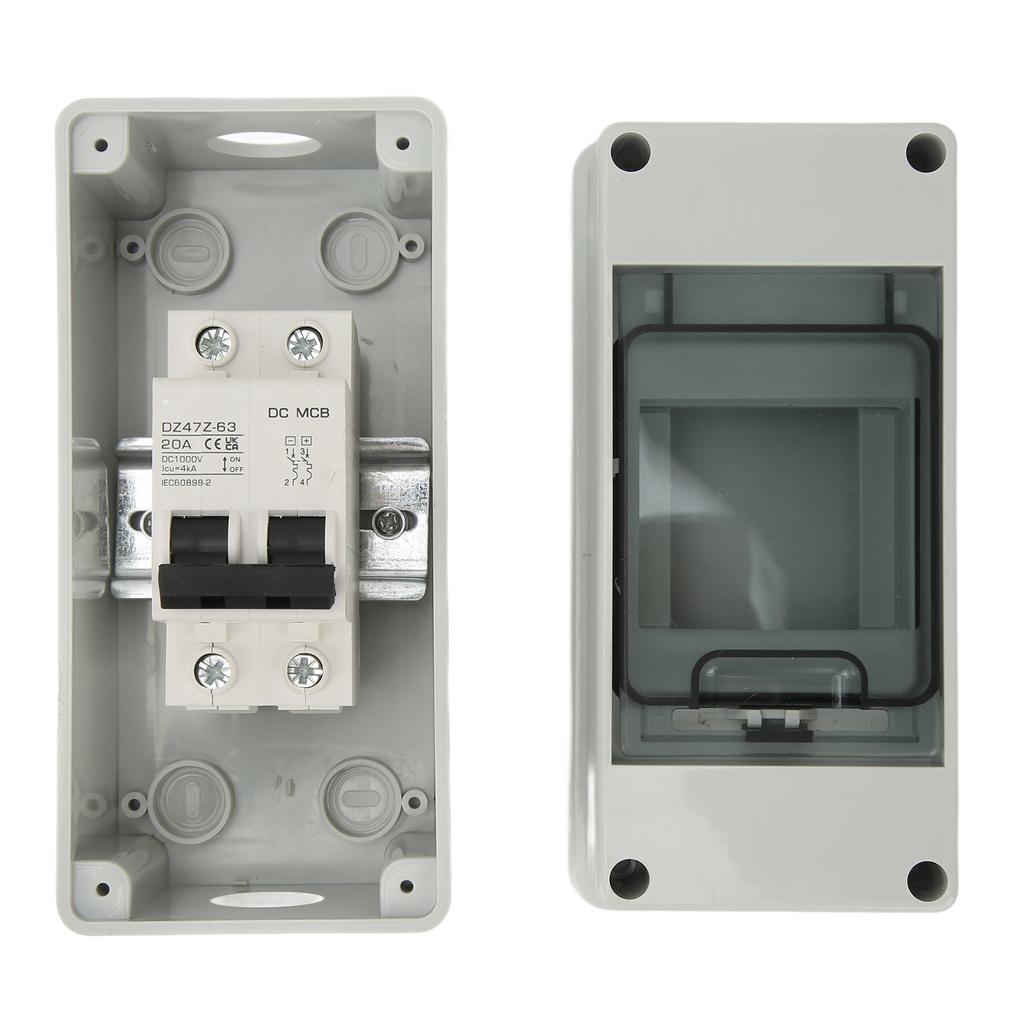 2P PV System DC Mini-Leistungsschalter mit Kasten IP65 Wasserdicht Solar-PV-Trennschalter DC1000V 20A