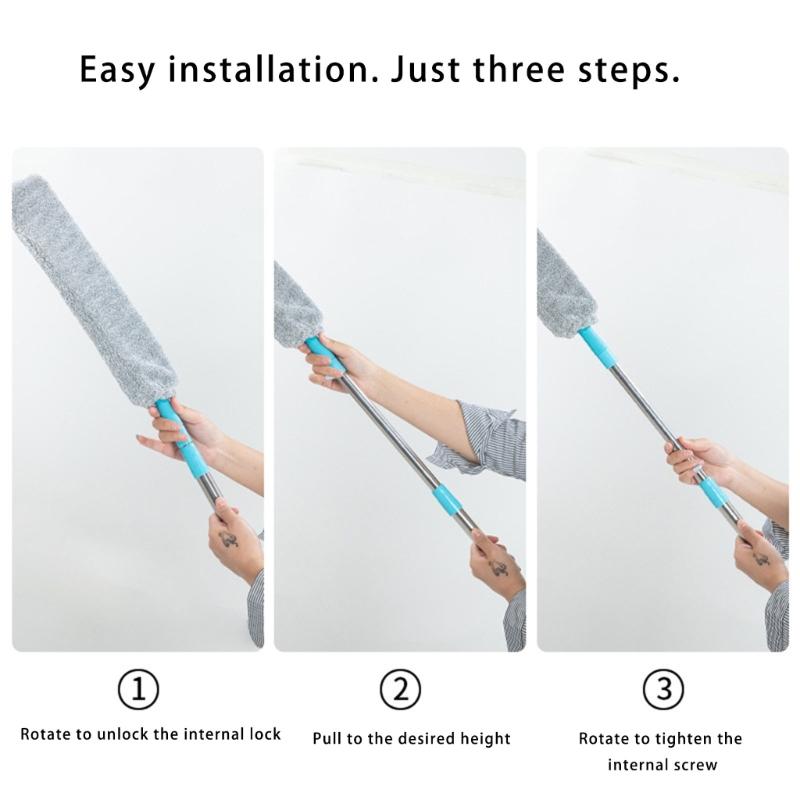 Extendable Handle Duster Cleaner with Flexible Head for High Ceiling and Hard To Reach Area Tight Space Cleaning Tool