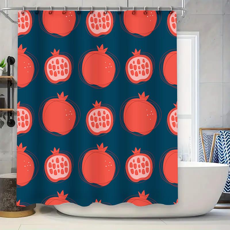 

Blue Red Watermelon Print Shower Curtain For Bathroom Decor Polyester Fabric Waterproof And Durable Home Accessories Universal F W60H190(CM)-1 Pcs