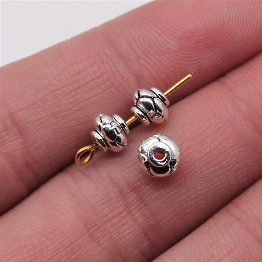 40pcs Antique Silver Color Small Spacer Beads Charm Pendants Jewelry Accessories DIY Small Spacer Beads Charms
