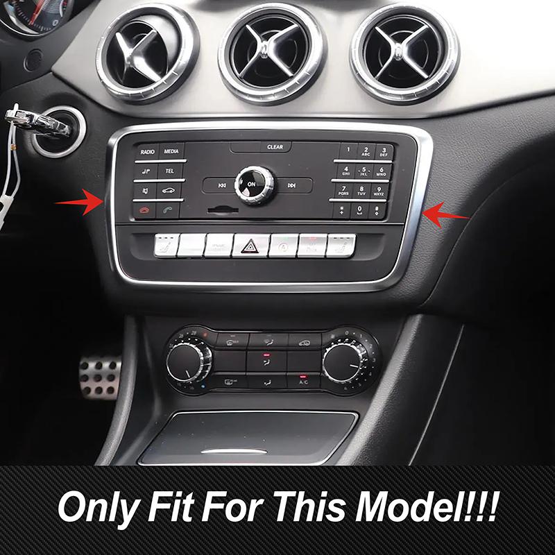 For Mercedes Benz A Class W176 GLA X156 CLA C117 Car Console CD Panel Frame Sticker Carbon Fiber Pattern Interior Accessories