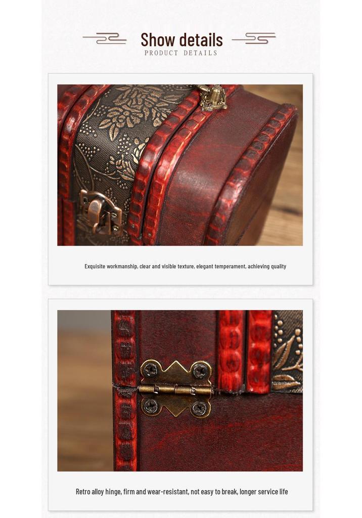 Classic Wooden Lockable Storage Box with Handle – Creative Gift Packaging for Jewelry and Accessories