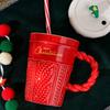 Christmas Themed Beverage Cup Seasonal Ceramic Mugs Practical Christmas Hot Beverage Cup for Coffee Milk