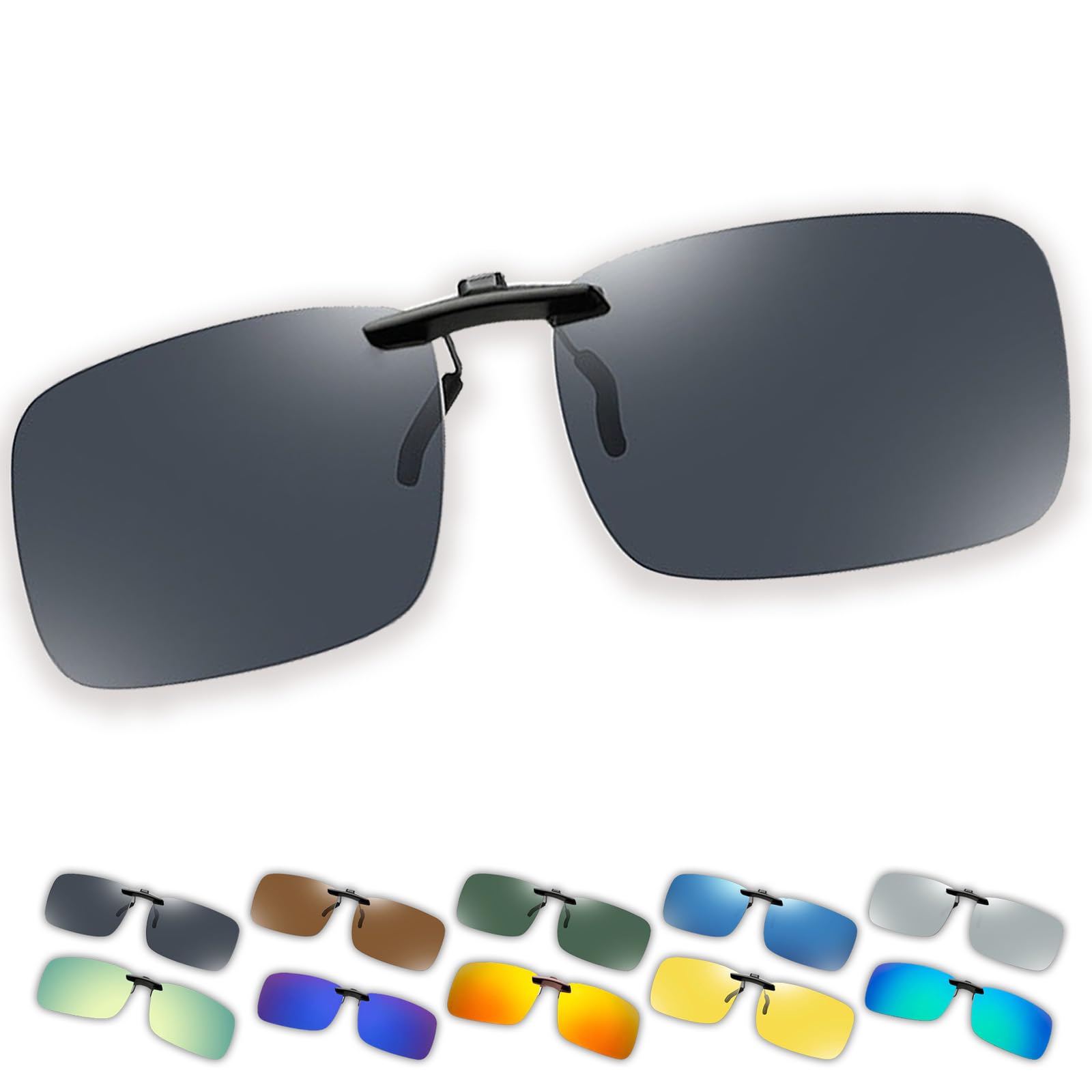 

[Penguin Fly] Men s Polarized Clip-on Sunglasses, Women s Polarized Sunglasses, Wearable Over Glasses, Popular for Driving and Fishing (Gray)