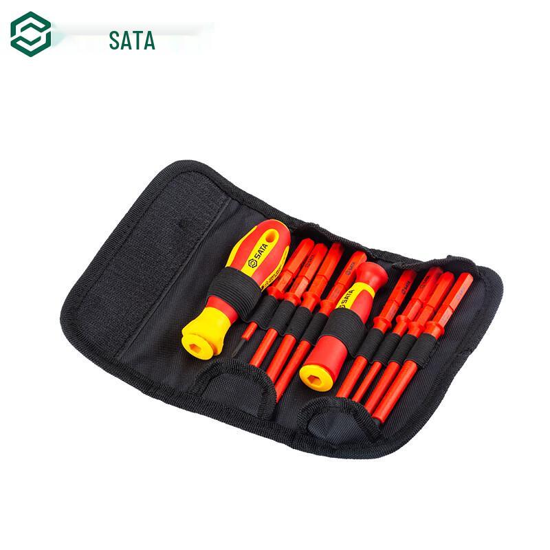 SATA 09304 10-Piece VDE Insulated Interchangeable Screwdriver Set 10 pc
