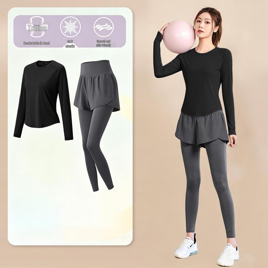 Women's High-End Short-Sleeve Sport T-Shirt & Fitness Set - Breathable, Quick-Drying Yoga and Running Wear