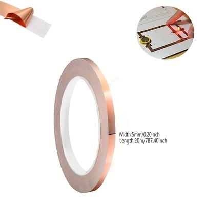 1 Rolka Taśma Miedziana DIY Ekranowanie EMI Jednostronna Przewodząca Naprawcza Taśma Samoprzylepna