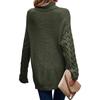 Übergröße Pullover Mode Hoher Kragen Locker Zopf Langarm Damen Strickware