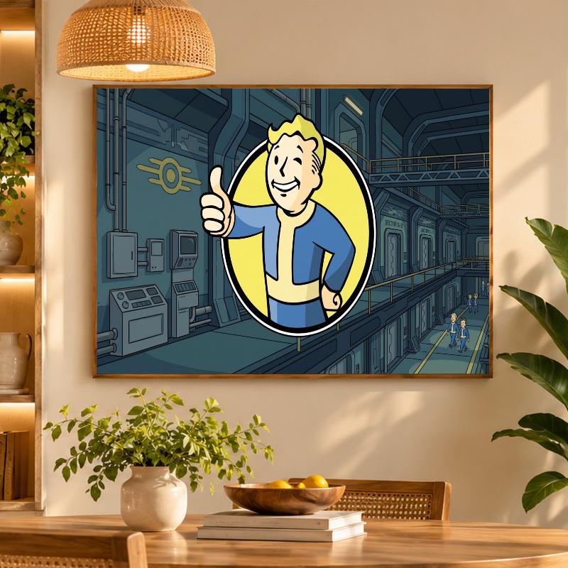 5D Diamond Painting Fallout Vault Boy DIY Full Drill Diamond Art Kit Home Decoration
