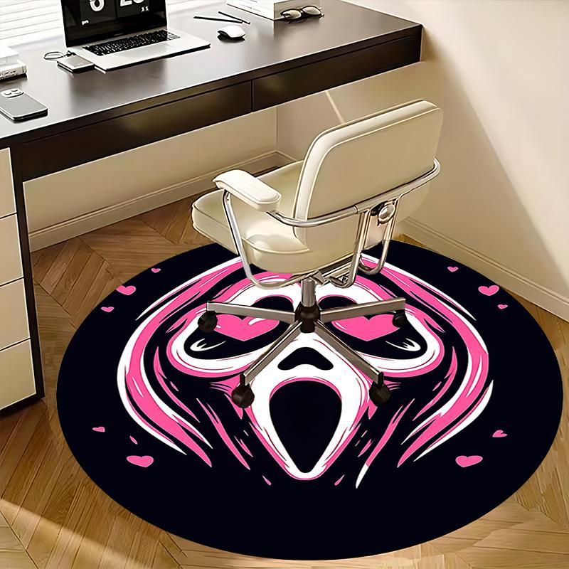 Scream Mask Chair Mat - Round Carpet for Home Decor, Office, Living Room, Bedroom, Gift Idea0273b
