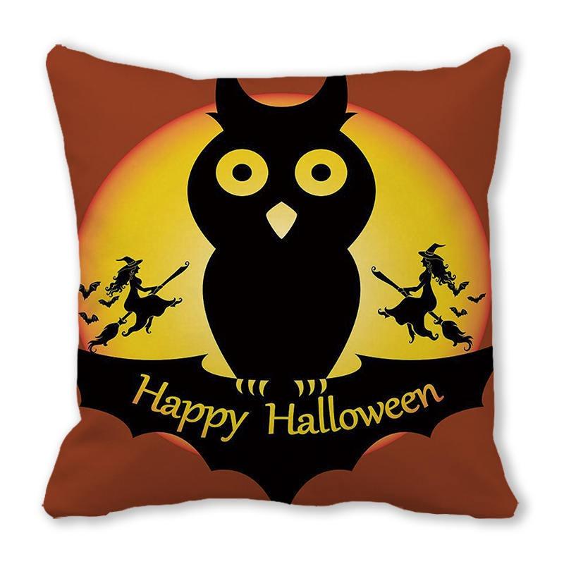 Kissenbezug für Halloween-Dekoration, schwarze Katze, Kürbislaternen-Muster, geeignet für Wohnzimmer, Sofa, Zimmerdekoration, Geschenk