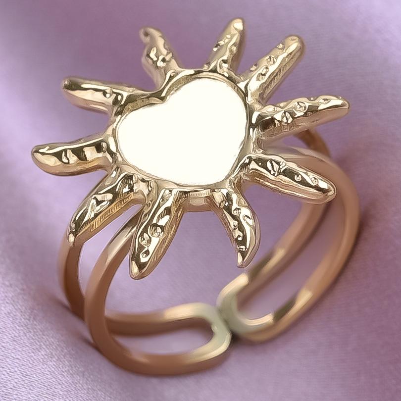 Klassisk Retro Öppningsbar Justerbar Ring Oregelbunden Geometri Hjärta Ellips Vattendroppe Glänsande Rostfritt Stålringar Semesterpresent