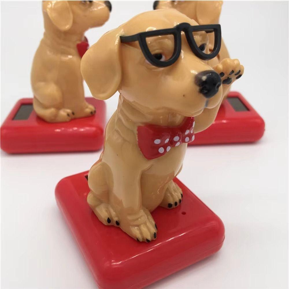 Solar Power Solar-powered Dog Car Ornament Cartoon Dog Car Dashboard Decoration  For Automotive