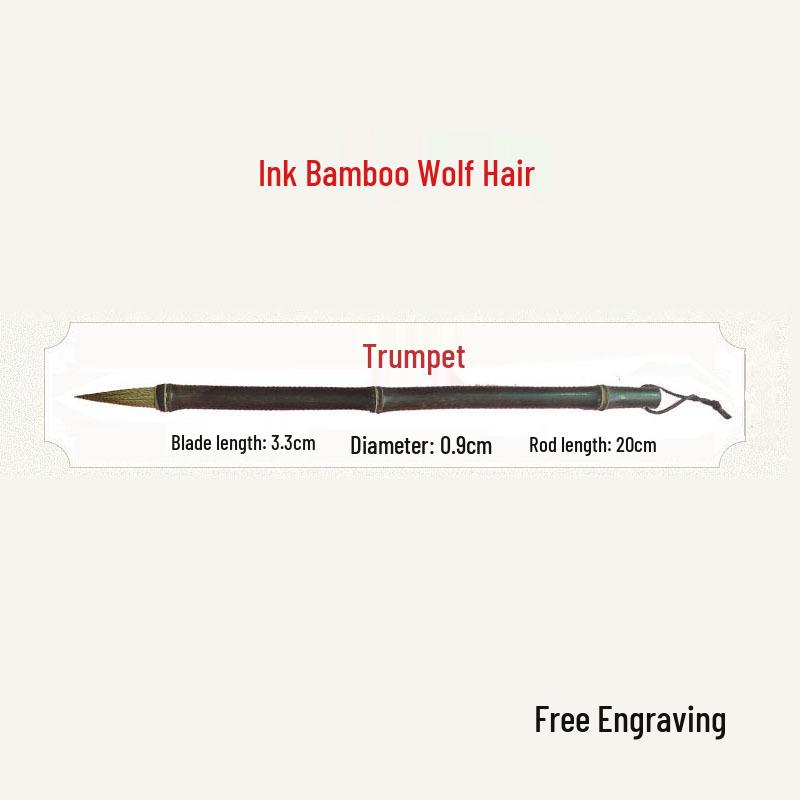 Four Treasures of the Study: Yan Style & Ou Style Brush Set with Sheep Hair and Mixed Hair, Purple Bamboo Handle