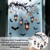 Funny Cat Bat Decals Halloween Static Cling Window Stickers Cute Ghost Pumpkin Glass Holiday Party Decorations Decals Removable Adhesive-Free