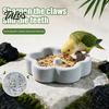 Stable Bird Cage Accessory Pumice Stone Bowl, Spill Proof Parrot Water Calcium Rich, Feeding Bowl Food Dish, Feeder for Cockatiel Conure Parakeet Claw
