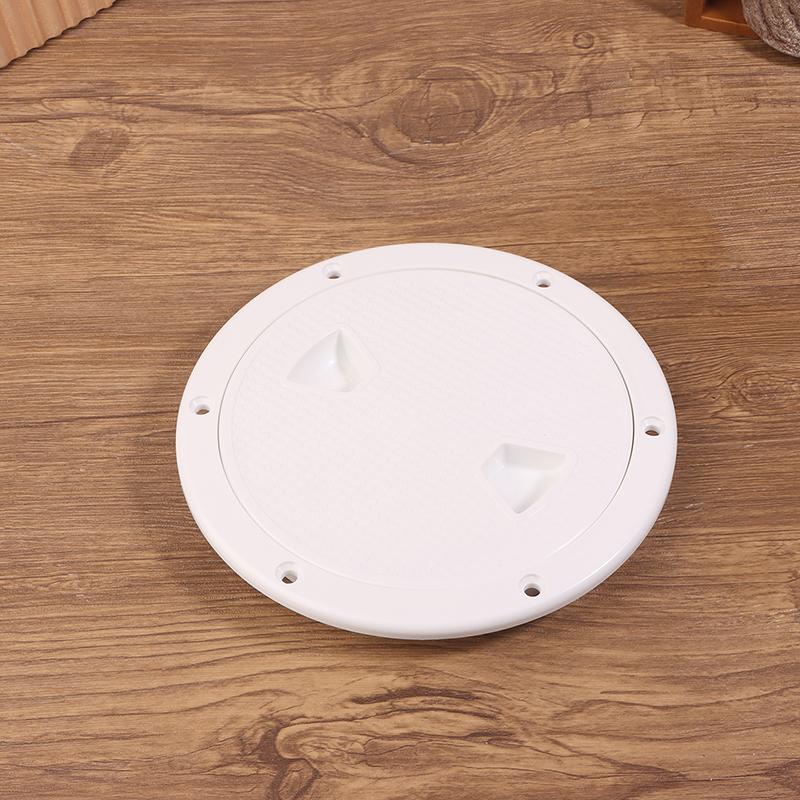 4/6/8In Abs Plastic White Black Round Deck Inspection Plate Hatch Cover Deck Plate Non Slip Detachable For Marine Rv Yacht Boat