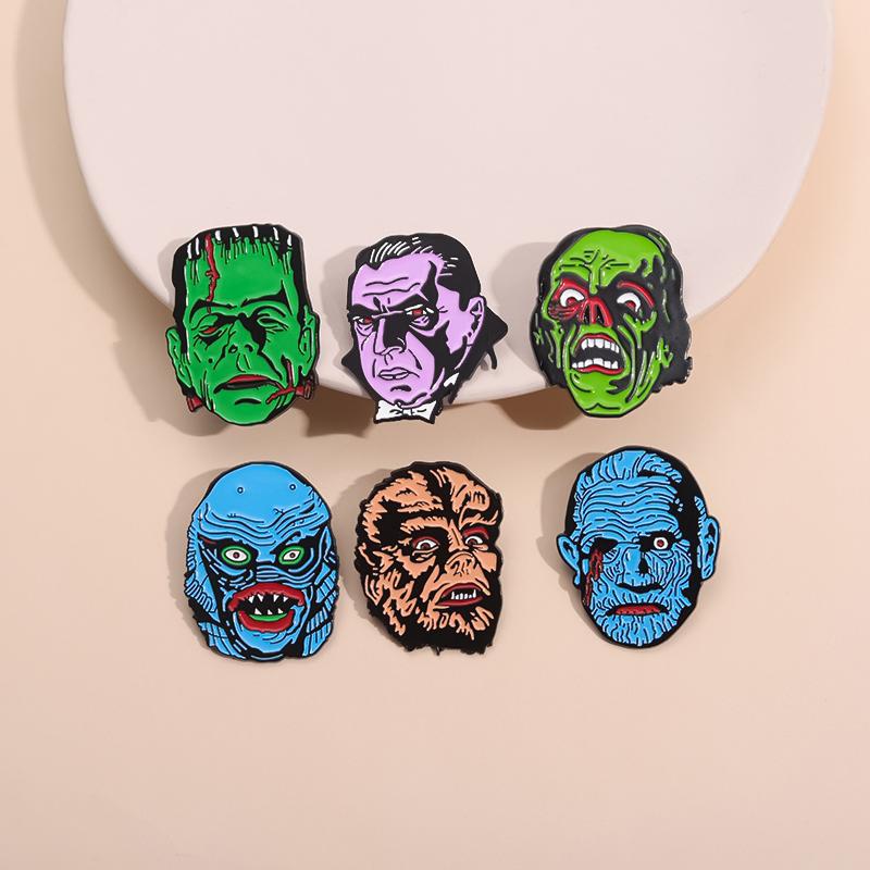 Halloween Horror Enamel Pins Scary Movies Figure Thrilling Terror Mask Brooch Lapel Brooches Jewelry Souvenir Gifts For Friends
