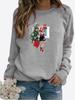 Autumn and Winter Women's Christmas Theme Printing Sweater Round Neck Long Sleeve Casual Sweatshirt Plus Size Top